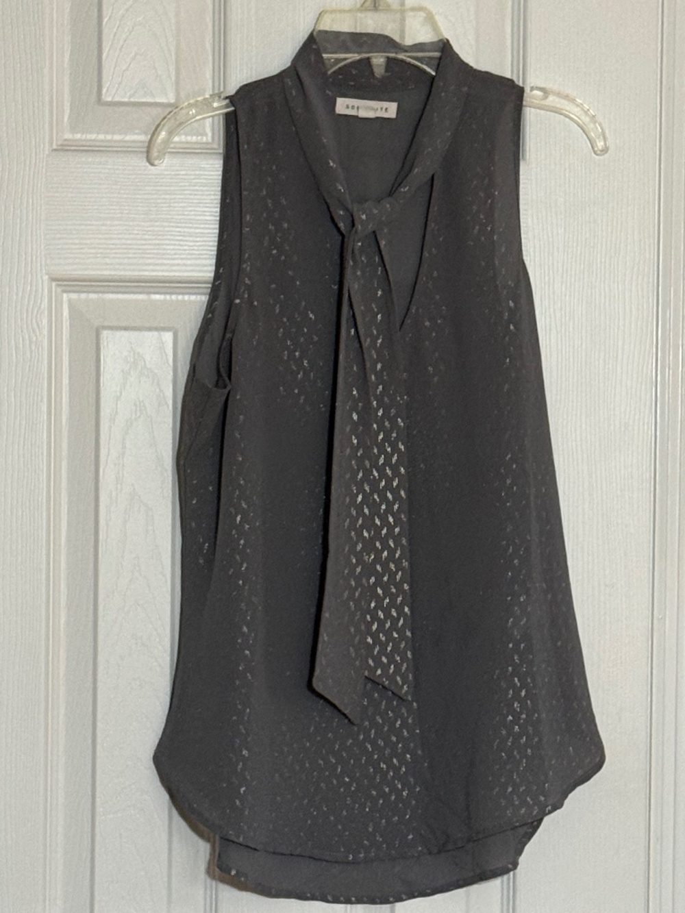 Gray Silver Sleeveless Dress Top